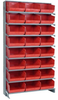 Sloped Rack, 8Shelves, 24Bins, Red; Shelving Unit Type Quantum Storage - 44AC6550 - Newark, An Avnet Company