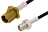 SMA Female to Curry FAKRA Plug Cable 60 Inch Length Using RG174 Coax - PE39345K-60 - Pasternack