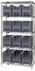 Open Wire Shelving, 5Shelves, 12Bin, Gry; Shelving Unit Type Quantum Storage - 44AC8156 - Newark, An Avnet Company