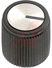 Knob; ABS; Round with Indicator; Black;1/8 in.; 0.500 in.; Gloss - 70206971 - Allied Electronics, Inc.