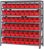 Open Shelving, 7Shelves, 48Bins, Red; Shelving Unit Type Quantum Storage - 44AC8750 - Newark, An Avnet Company