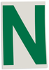 Brady Toughstripe B-514 Green Indoor Polyester Letter Label - 6 in Width - 8 in Height - 8 in Character Height - Printed Msg = N - 121772 - 754473-70995 - R. S. Hughes Company, Inc.