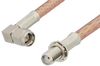 SMA Male Right Angle to SMA Female Bulkhead Cable 48 Inch Length Using PE-P195 Coax, RoHS - PE33749LF-48 - Pasternack