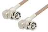 BNC Male Right Angle to BNC Male Right Angle Cable 60 Inch Length Using RG400 Coax, RoHS - PE3458LF-60 - Pasternack