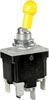 MICRO SWITCH TL Series Toggle Switch, Double Pole Double Throw (DPDT) 2 Position (On - On), Quick Connect Terminals, Yellow Painted Locking Lever (Locked In Extreme Position, Opposite Keyway) -- 2TL901-3F