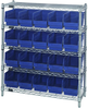Open Wire Shelving, 5Shelves, 20Bin, Blu; Shelving Unit Type Quantum Storage - 44AC8136 - Newark, An Avnet Company