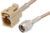 SMA Male to Beige FAKRA Jack Cable 36 Inch Length Using RG316 Coax - PE39348I-36 - Pasternack