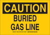 Brady B-555 Aluminum Rectangle Yellow Buried Gas Line Sign - 10 in Width x 7 in Height - TEXT: CAUTION BURIED GAS LINE - 126864 - 754473-75080 - R. S. Hughes Company, Inc.