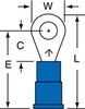 3M Scotchlok Blue Butted Vinyl Butted Ring Terminal MVU14-8RK - 0.9 in Length - 0.33 in Wide - 0.07 in Inside Diameter - #8 Stud - 054007-01450 - R. S. Hughes Company, Inc.