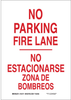 Brady B-555 Aluminum Rectangle White Parking Restriction, Permission & Information Sign - 7 in Width x 10 in Height - Language English / Spanish - TEXT: NO PARKING FIRE LANE / NO ESTACIONARSE ZONA DE - 754473-79929 - R. S. Hughes Company, Inc.