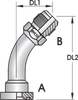 S3H – Code 62 Flange JIC Male 45º Tube Bend