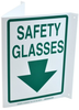 Brady B-493 Polystyrene Rectangle White Personal Protection Equipment (PPE) Sign - 18 in Width x 12 in Height - TEXT: SAFETY GLASSES - 80705 - 754476-80705 - R. S. Hughes Company, Inc.