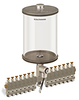 Clear View Multiple Feed Electro Lubricator, 1/2 gal Acrylic Reservoir, 14 Feeds, 1/8