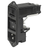 IEC Appliance Inlet C14 with Fuseholder 1- or 2-pole, Line Switch 2-pole and Voltage Selector -- KD