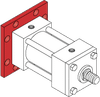 Series A Pneumatic Cylinder - Model A22 NFPA Style ME4 -- Blind Square Flange Mounting - Image