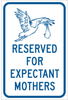 Brady B-959 Aluminum Rectangle White Parking Restriction, Permission & Information Sign - Reflective - TEXT: RESERVED FOR EXPECTANT MOTHERS - 115713 - 754473-19024 - R. S. Hughes Company, Inc.