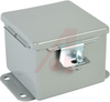 ENCLOSURE;NEMA 12;HINGED COVER;SCREW CLAMP;J BOX;4.00X4.00X3.00;STEEL;GRAY - 70066819 - Allied Electronics, Inc.