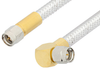 SMA Male to SMA Male Right Angle Cable 18 Inch Length Using PE-SR401FL Coax, RoHS - PE34202LF-18 - Pasternack