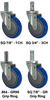 Stem Caster - Blue Polyurethane Wheel - Model K3 - K3BP5X - Caster City, Inc.
