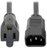 NEMA 5-15R to C14 Computer AC Power Cable - 13A, 125V, 16 AWG, 2 ft., Black -- P002-002 - Image
