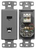Datacommunication Face Plate with Jack - NS784GY - Hubbell Incorporated