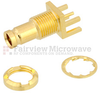 75 Ohm 1.0/2.3 Jack (Female) Bulkhead Push-On PCB Connector End Launch, Solder - FMCN1115 - Fairview Microwave Inc.