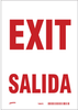 Brady B-347 Polyester / Polystyrene Rectangle White Exit Sign - 7 in Width x 10 in Height - Glow in the Dark - Language Spanish - TEXT: EXIT SALIDA - SP764BG - 754473-49525 - R. S. Hughes Company, Inc.