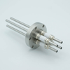 Power Feedthrough, 12,000 Volts, 4 Tubes, 0.25″ Stainless Steel Conductors, 2.75″ Conflat Flange - A0063-4-CF - MPF Products, INC.