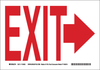 Brady B-586 Paper Rectangle White Exit Sign - 14 in Width x 10 in Height - TEXT: EXIT ARROW RIGHT - 115923 - 754473-18566 - R. S. Hughes Company, Inc.