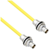Halogen Free Cable Assembly TRB Insulated Bulk Head Jack 3-Lug Cable Jack to Jack .245