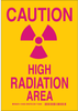 Brady B-302 Polyester Rectangle Yellow Radiation Hazard Sign - 10 in Width x 14 in Height - Laminated - TEXT: CAUTION HIGH RADIATION AREA - 124303 - 754473-80533 - R. S. Hughes Company, Inc.