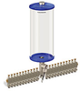 Blue Color Key, Clear View Multiple Feed Electro Lubricator, 1 gal Acrylic Reservoir, 22 Feeds, 1/8” Female NPT Outlets, 24VDC - B5162-128AB22024D2BW - Oil-Rite Corp.