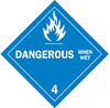 Brady B-101 Polycoated Tagstock Square Blue Truck Placards Sign - 10 3/4 in Width x 10 3/4 in Height - TEXT: DANGEROUS WHEN WET 4 - 63448 - 754476-63448 - R. S. Hughes Company, Inc.