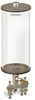 Clear View Multiple Feed Manual Lubricator, 1 gal Acrylic Reservoir, 3 Feeds, 1/4” OD Tube Outlets - B4463-128AB031W - Oil-Rite Corp.