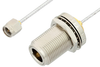 SMA Male to N Female Bulkhead Cable 36 Inch Length Using PE-SR405FL Coax, RoHS - PE33844LF-36 - Pasternack