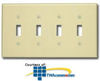 Leviton 4-Gang 4-Toggle Wallplate - 80512 - TelephoneStuff.com