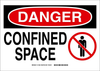 Brady B-120 Fiberglass Reinforced Polyester Rectangle White Confined Space Sign - 14 in Width x 10 in Height - TEXT: CONFINED SPACE - 131686 - 754473-82090 - R. S. Hughes Company, Inc.