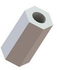 Female To Female Standoff - Hexagonal, Imperial, Self Tapping, PVC -- HS-6-12 - Image
