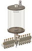 Levelux Clear View Multiple Feed Electro Lubricator, 1/2 gal Acrylic Reservoir, 11 Feeds, 1/8