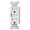 2 Type-C + 1 Type-A Triple USB Ports with 21W USB In Wall Outlet - ERU2321ACC1A - Suzhou Ele Mfg Co., Ltd.