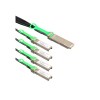Amphenol SF-NDAQGF100G-002M 2m QSFP28 to 4 x SFP28 Splitter Cable (30 AWG Passive Copper) - 1 x QSFP28 (100GbE) to 4 x SFP28 (25GbE) Connectors (6.6 ft) - Image