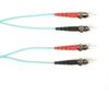 1-m, ST-ST, 50-Micron, Multimode, Plenum, Aqua Fiber Optic Cable - FOCMP50-001M-STST-AQ - Visual Sound, Inc.