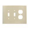 3-Gang 2 Toggle & 1 Duplex Combination Wall Plates, Metal Jumbo Size Glossy Finish - 62JFS - Suzhou Ele Mfg Co., Ltd.