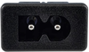 IEC 60320 C8 Polarized Snap-in Low Current Inlet with Solder Terminals - 770W-X2/13 - Qualtek Electronics Corp.