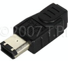 FireWire 6-Pin Plug To 4-Pin Jack Adapter -- FWA-6M-4F