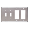 4-Gang 2 Toggle & 2 Decorative Combination Wall Plates, Stainless Steel Standard Size Polished Finish - 74SBS - Suzhou Ele Mfg Co., Ltd.