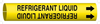 Brady Bradysnap-On Black on Yellow Plastic Snap-On Pipe Marker - 1/2 in Character Height - Printed Msg = REFRIGERANT LIQUID with Right Arrow - 4117-A - 754476-47985 - R. S. Hughes Company, Inc.