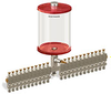 Red Color Key, Clear View Multiple Feed Manual Lubricator, 1/2 gal Acrylic Reservoir, 23 Feeds, 1/4” OD Tube Outlets - B5163-064AB231RW - Oil-Rite Corp.