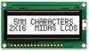 Display, Alphanumeric, 16X2, White; Character Count X Line Midas - 03AC3456 - Newark, An Avnet Company