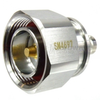 7/16 DIN Male (Plug) to BNC Female (Jack) Adapter, Tri-Metal Plated Brass Body, 1.25 VSWR -- SM4697 - Image